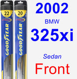 Front Wiper Blade Pack for 2002 BMW 325xi - Hybrid