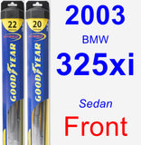 Front Wiper Blade Pack for 2003 BMW 325xi - Hybrid