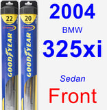 Front Wiper Blade Pack for 2004 BMW 325xi - Hybrid