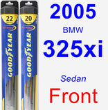 Front Wiper Blade Pack for 2005 BMW 325xi - Hybrid
