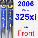 Front Wiper Blade Pack for 2006 BMW 325xi - Hybrid
