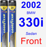 Front Wiper Blade Pack for 2002 BMW 330i - Hybrid