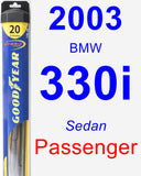 Passenger Wiper Blade for 2003 BMW 330i - Hybrid