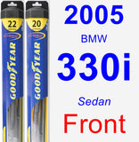 Front Wiper Blade Pack for 2005 BMW 330i - Hybrid