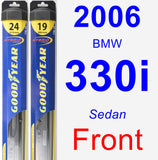 Front Wiper Blade Pack for 2006 BMW 330i - Hybrid