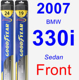 Front Wiper Blade Pack for 2007 BMW 330i - Hybrid