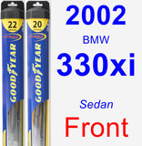 Front Wiper Blade Pack for 2002 BMW 330xi - Hybrid