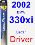Driver Wiper Blade for 2002 BMW 330xi - Hybrid