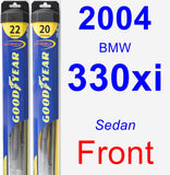 Front Wiper Blade Pack for 2004 BMW 330xi - Hybrid