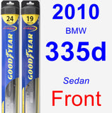 Front Wiper Blade Pack for 2010 BMW 335d - Hybrid