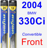 Front Wiper Blade Pack for 2004 BMW 330Ci - Hybrid