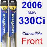Front Wiper Blade Pack for 2006 BMW 330Ci - Hybrid