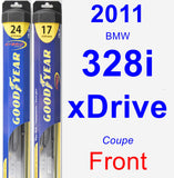 Front Wiper Blade Pack for 2011 BMW 328i xDrive - Hybrid