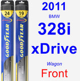 Front Wiper Blade Pack for 2011 BMW 328i xDrive - Hybrid
