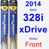 Front Wiper Blade Pack for 2014 BMW 328i xDrive - Hybrid