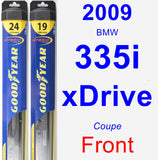 Front Wiper Blade Pack for 2009 BMW 335i xDrive - Hybrid