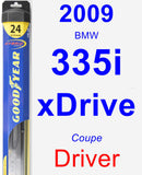 Driver Wiper Blade for 2009 BMW 335i xDrive - Hybrid