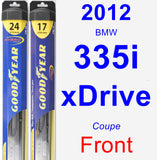 Front Wiper Blade Pack for 2012 BMW 335i xDrive - Hybrid