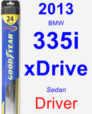 Driver Wiper Blade for 2013 BMW 335i xDrive - Hybrid