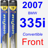 Front Wiper Blade Pack for 2007 BMW 335i - Hybrid