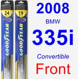 Front Wiper Blade Pack for 2008 BMW 335i - Hybrid