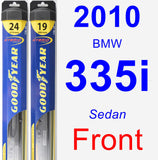 Front Wiper Blade Pack for 2010 BMW 335i - Hybrid
