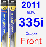 Front Wiper Blade Pack for 2011 BMW 335i - Hybrid