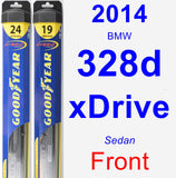 Front Wiper Blade Pack for 2014 BMW 328d xDrive - Hybrid