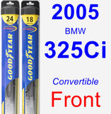 Front Wiper Blade Pack for 2005 BMW 325Ci - Hybrid