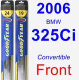 Front Wiper Blade Pack for 2006 BMW 325Ci - Hybrid