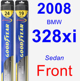 Front Wiper Blade Pack for 2008 BMW 328xi - Hybrid