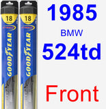 Front Wiper Blade Pack for 1985 BMW 524td - Hybrid