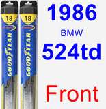 Front Wiper Blade Pack for 1986 BMW 524td - Hybrid