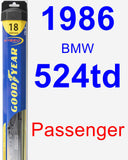 Passenger Wiper Blade for 1986 BMW 524td - Hybrid