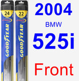 Front Wiper Blade Pack for 2004 BMW 525i - Hybrid