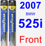 Front Wiper Blade Pack for 2007 BMW 525i - Hybrid