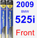Front Wiper Blade Pack for 2009 BMW 525i - Hybrid