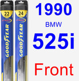 Front Wiper Blade Pack for 1990 BMW 525i - Hybrid