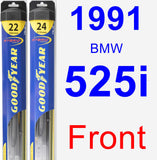 Front Wiper Blade Pack for 1991 BMW 525i - Hybrid
