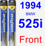 Front Wiper Blade Pack for 1994 BMW 525i - Hybrid