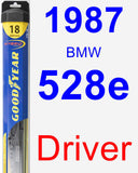 Driver Wiper Blade for 1987 BMW 528e - Hybrid