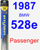 Passenger Wiper Blade for 1987 BMW 528e - Hybrid