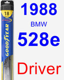 Driver Wiper Blade for 1988 BMW 528e - Hybrid