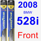 Front Wiper Blade Pack for 2008 BMW 528i - Hybrid