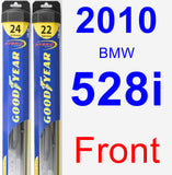 Front Wiper Blade Pack for 2010 BMW 528i - Hybrid