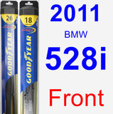 Front Wiper Blade Pack for 2011 BMW 528i - Hybrid