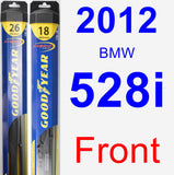 Front Wiper Blade Pack for 2012 BMW 528i - Hybrid