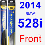 Front Wiper Blade Pack for 2014 BMW 528i - Hybrid