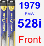 Front Wiper Blade Pack for 1979 BMW 528i - Hybrid