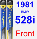 Front Wiper Blade Pack for 1981 BMW 528i - Hybrid